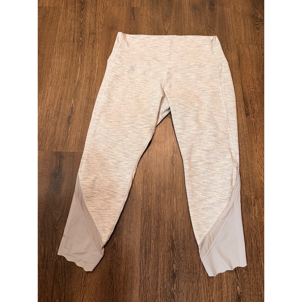 Lululemon Unique High-Rise Crop Scallop Mesh Space Dye Grey Leggings 14
